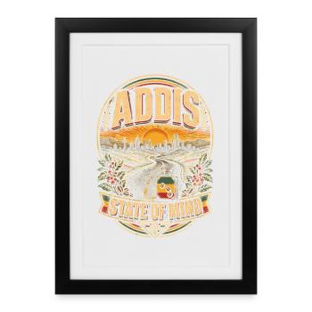 Éthiopie, Éthiopie, Addis, - Affiche encadrée (27 × 37 cm) - noir - Devant