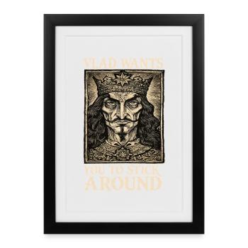Vlad King Gothic Portrait - Framed poster (27 × 37 cm) - black - Front