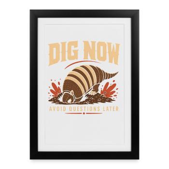 Armadillo Drôle Armadillo Texas - Affiche encadrée (27 × 37 cm) - noir - Devant
