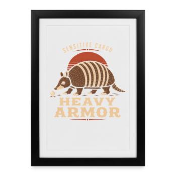 Armadillo Drôle Armadillo Texas - Affiche encadrée (27 × 37 cm) - noir - Devant
