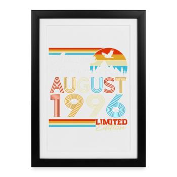August 1996 Vintage Retro Birthday Gift - Framed poster (27 × 37 cm) - black - Front