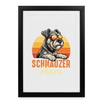Schnauzer Mom Miniature Standard Giant Pride - Affiche encadrée (27 × 37 cm) - noir - Devant