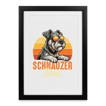 Schnauzer Dad Miniature Standard Giant Pride - Framed poster (27 × 37 cm) - black - Front