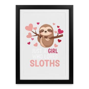 L’amour paresseux : Juste une fille paresseuse - Affiche encadrée (27 × 37 cm) - noir - Devant