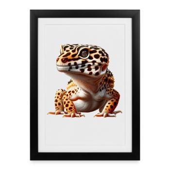 leopard gecko - Framed poster (27 × 37 cm) - black - Front