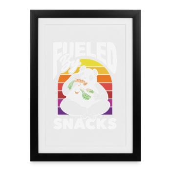 J’ai besoin de snacks, d’humour animalier drôle - Affiche encadrée (27 × 37 cm) - noir - Devant
