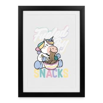 J’ai besoin de snacks, d’humour animalier drôle - Affiche encadrée (27 × 37 cm) - noir - Devant