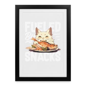 J’ai besoin de snacks, d’humour animalier drôle - Affiche encadrée (27 × 37 cm) - noir - Devant