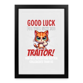 Funny Farewell Coworker - Framed poster (27 × 37 cm) - black - Front