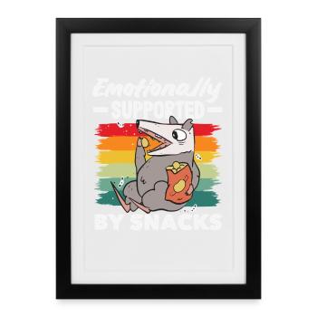 I need snacks, funny animal humor - Framed poster (27 × 37 cm) - black - Front