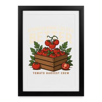 Homegrown Tomato Harvest Crew - Framed poster (27 × 37 cm) - black - Front