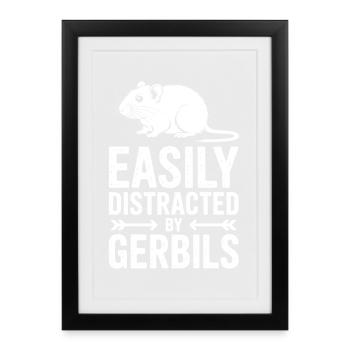 Dictons mongols des rats de course cadeau des gerbilles - Affiche encadrée (27 × 37 cm) - noir - Devant