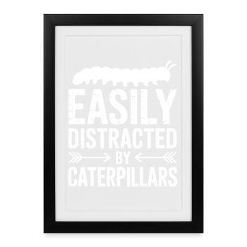 Dictons de chenille, cadeau drôle de chenille - Affiche encadrée (27 × 37 cm) - noir - Devant