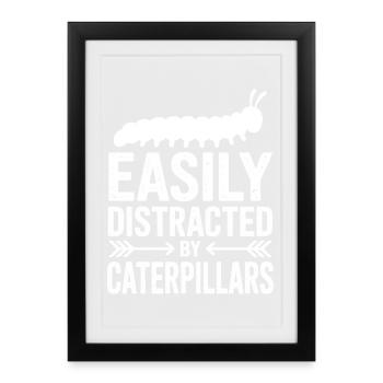 Dictons de chenille, cadeau drôle de chenille - Affiche encadrée (27 × 37 cm) - noir - Devant