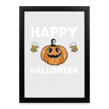 Idées de fête d’Halloween joyeuse Halloween drôle - Affiche encadrée (27 × 37 cm) - noir - Devant