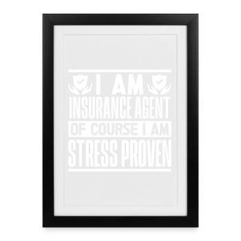 Insurance Agent Costume Stress Proven Medicare - Framed poster (27 × 37 cm) - black - Front
