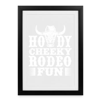 Rodeo Horse Riding Rodeo Fun Cowboy - Framed poster (27 × 37 cm) - black - Front