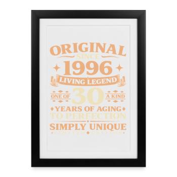 Année de construction 1996 Anniversaire 30 ans - Affiche encadrée (27 × 37 cm) - noir - Devant
