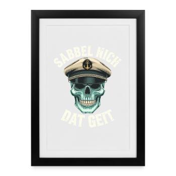 Sabbel Nich Dat Geit Captain Skull Anchor - Framed poster (27 × 37 cm) - black - Front