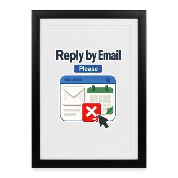 Workplace Humor Reply by Email Please, Calendar De - Framed poster (27 × 37 cm) - black - Front