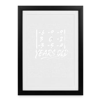 33e Anniv. Déterminant Matrice Math Geek Drôle - Affiche encadrée (27 × 37 cm) - noir - Devant