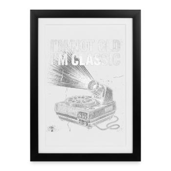 Not Old, I'm Classic: Retro Cash Register - Framed poster (27 × 37 cm) - black - Front