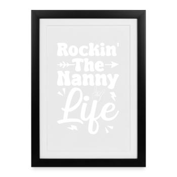 Gardienne Rockin The Nanny Life Crèche - Affiche encadrée (27 × 37 cm) - noir - Devant
