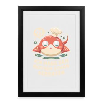 Rochen Schon Gebraten Stachelrochen Manta Rochen - Gerahmtes Poster (27 × 37 cm) - Schwarz - Vorne