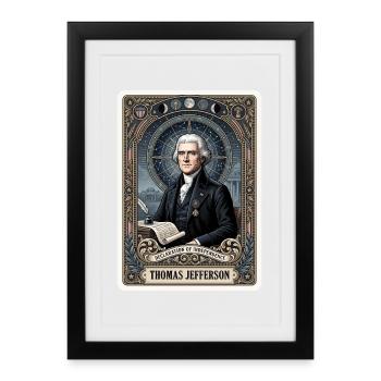 Thomas Jefferson Tarot Card - Framed poster (27 × 37 cm) - black - Front