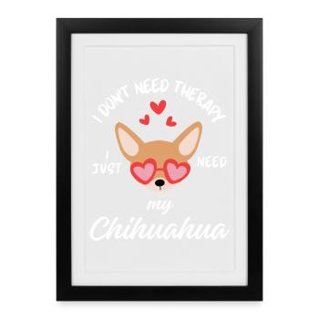 Chihuahua Therapy Dog - Framed poster (27 × 37 cm) - black - Front