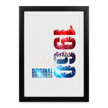 Cadeau du 66e anniversaire Original août 1960 - Affiche encadrée (27 × 37 cm) - noir - Devant