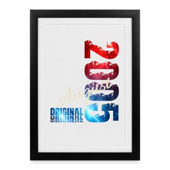 Cadeau du 21e anniversaire Original août 2005 - Affiche encadrée (27 × 37 cm) - noir - Devant