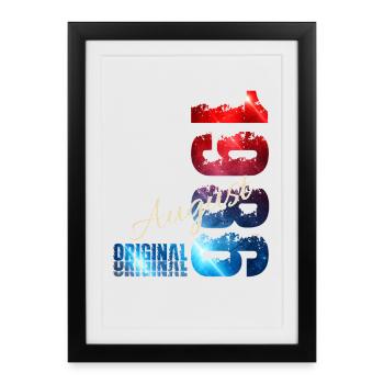 Cadeau du 40e anniversaire Original août 1986 - Affiche encadrée (27 × 37 cm) - noir - Devant