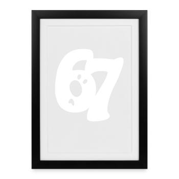six seven | Number duo 6 and 7 | questioning face - Framed poster (27 × 37 cm) - black - Front