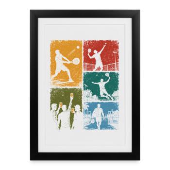 Padel and Humorous Aperitif - Framed poster (27 × 37 cm) - black - Front