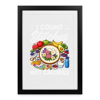 Hobby amusant d’artisanat au point de croix - Affiche encadrée (27 × 37 cm) - noir - Devant