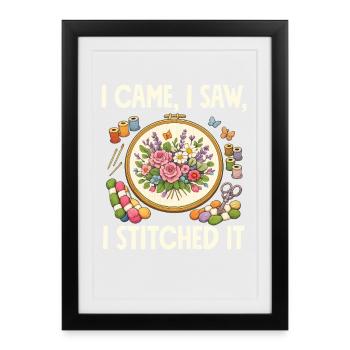 Hobby amusant d’artisanat au point de croix - Affiche encadrée (27 × 37 cm) - noir - Devant
