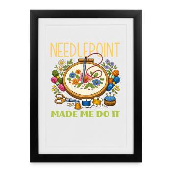 Hobby amusant d’artisanat au point de croix - Affiche encadrée (27 × 37 cm) - noir - Devant