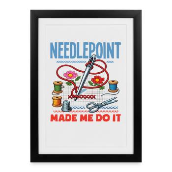 Funny needlepoint craft hobby - Framed poster (27 × 37 cm) - black - Front