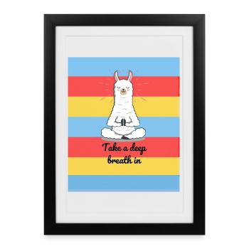 Meditating Lama - Framed poster (27 × 37 cm) - black - Front