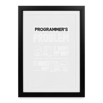 Programmer Problem Computer Science - Framed poster (27 × 37 cm) - black - Front
