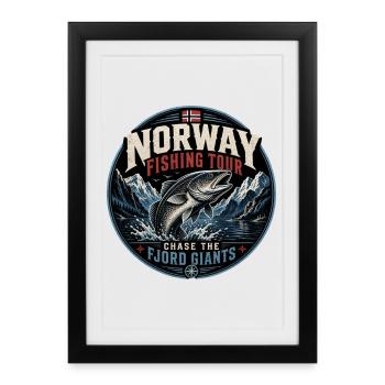 Norway Fishing - Framed poster (27 × 37 cm) - black - Front