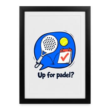 Padel Group Chat Invite, Weekly Club Regular Humor - Framed poster (27 × 37 cm) - black - Front