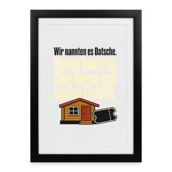 DDR Nostalgie Datsche Tiny House Spruch Ostalgie H - Framed poster (27 × 37 cm) - black - Front