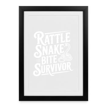 Survivant de la morsure de serpent à sonnette - Affiche encadrée (27 × 37 cm) - noir - Devant