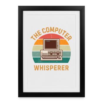 Computer Whisperer Funny IT Tech Gift - Framed poster (27 × 37 cm) - black - Front