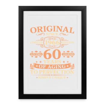 Original depuis 1966 Anniversaire 60 ans - Affiche encadrée (27 × 37 cm) - noir - Devant