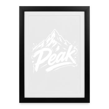 Peak Mountain Peak Graphic | Youth word - Framed poster (27 × 37 cm) - black - Front