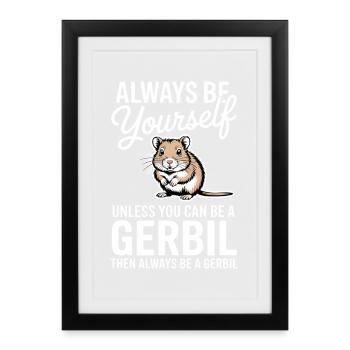 Dictons mongols des rats de course cadeau des gerbilles - Affiche encadrée (27 × 37 cm) - noir - Devant