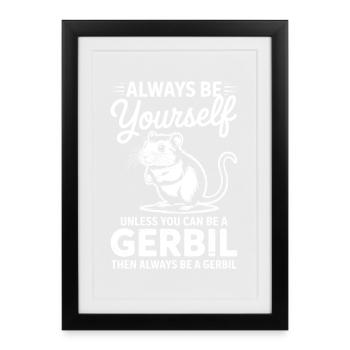 Dictons mongols des rats de course cadeau des gerbilles - Affiche encadrée (27 × 37 cm) - noir - Devant